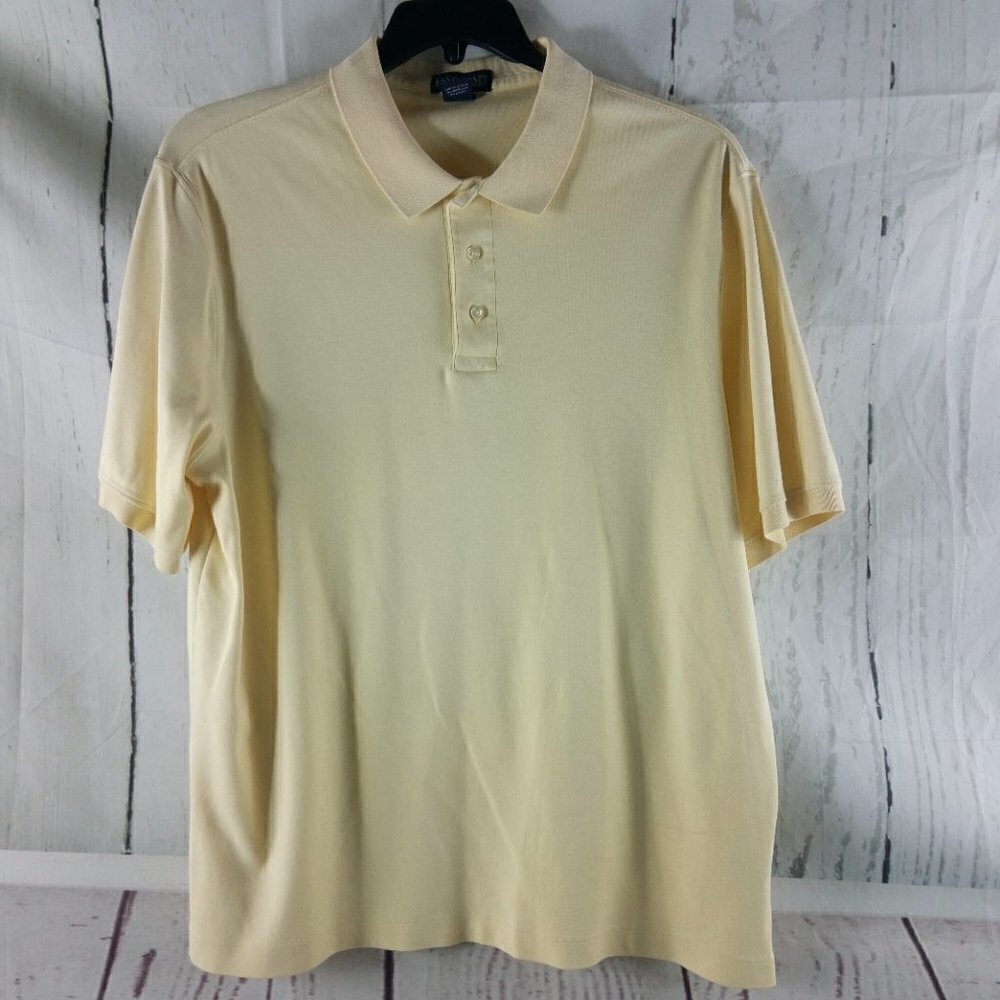 Lands'End Mens Yellow Cotton Golf Polo Shirt Size XL 46-48